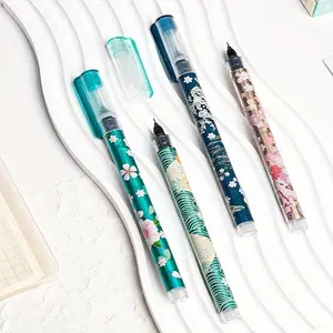 6Pcs Sakura Magic Streamer Large Capacity Ballpoint Pen Needle Tube Pen Tip 0.5mm Black Student Exam Quick Dry Brush Pen Office Signature Pen Straight Liquid Neutral Pen Drawing Pens Set