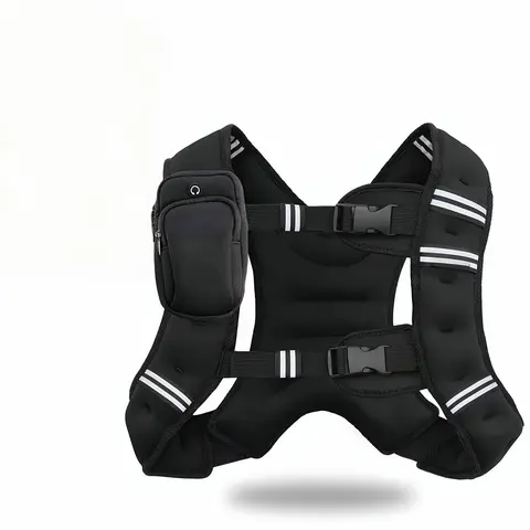 Unisex Adjustable Resistance Weight Vest - 6lb/8lb/12lb/16lb/20lb/30lb, Reflective Stripe, Strap, Neoprene Mesh, Mesh Pocket, Balanced Load, Weight Equipment for Core Strength & Resistance Training, Bodybuilding Vest