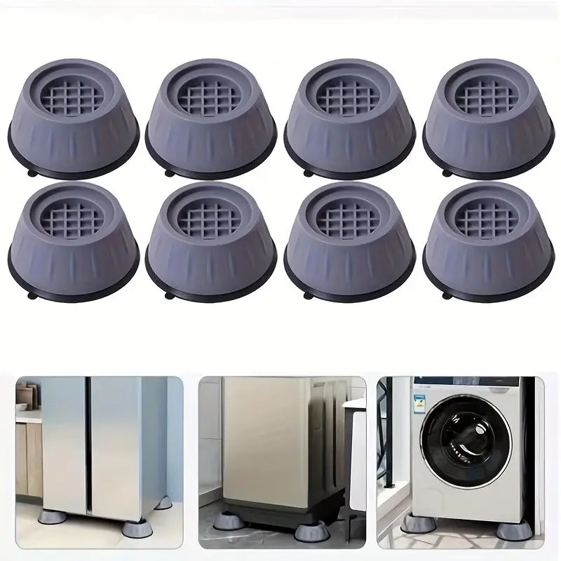 8pcs Washer Dryer Anti-Walk Pads-Vibration Dampening Mats for Noise Reduction-Non-Slip Appliance Leveling Feet -Washing Machine Shock Absorber Support