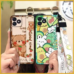 Durable ring Phone Case For Blackview OSCAL C20/C20 Pro Kickstand Waterproof Lanyard Shockproof Dirt-resistant Fashion Design Wrist Strap Cute Anti-dust Back Cover protective