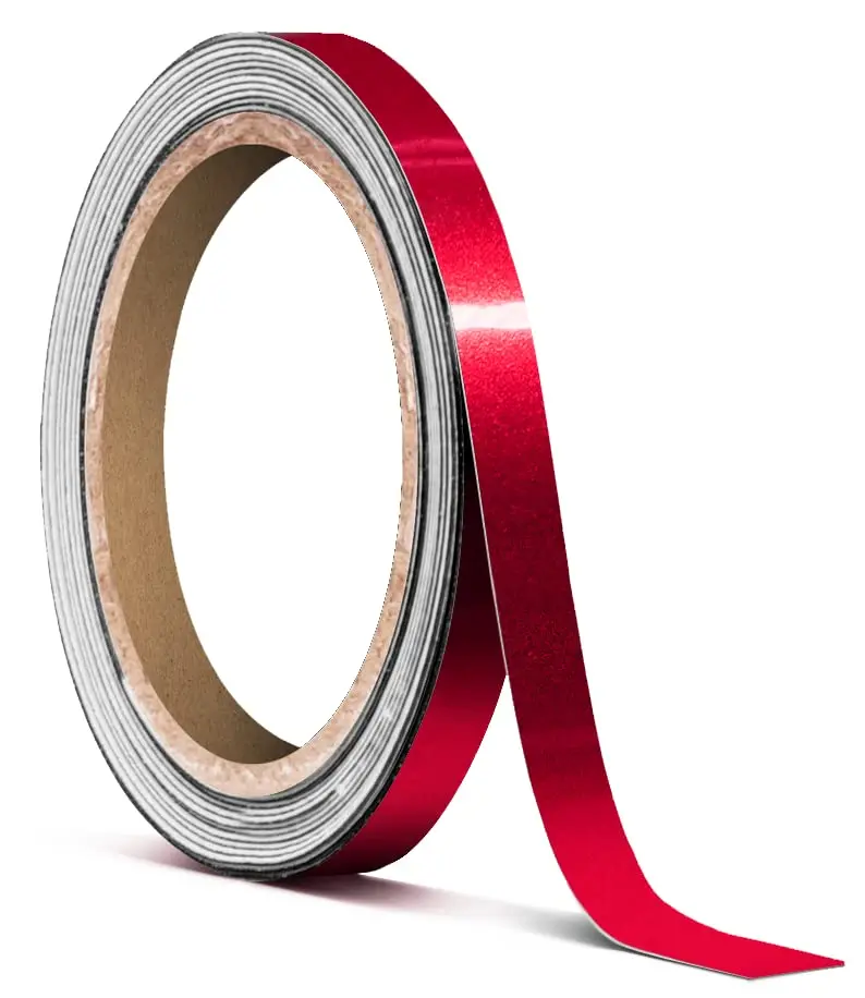 Gloss Metallic Red Air-Release Adhesive Vinyl Pinstripe Tape Roll (¼ Inch x 30ft)