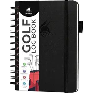 Golf Log Book – Small Training & Scorecard Journal – Pocket Notebook – Golf Practice Accessories & Gifts Ideas for Men (Black)