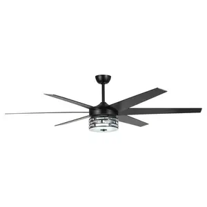 Parrot Uncle 70-inch Modern Black Reversible  DC Motor Indoor Ceiling Fan with Lighting and Remote Control