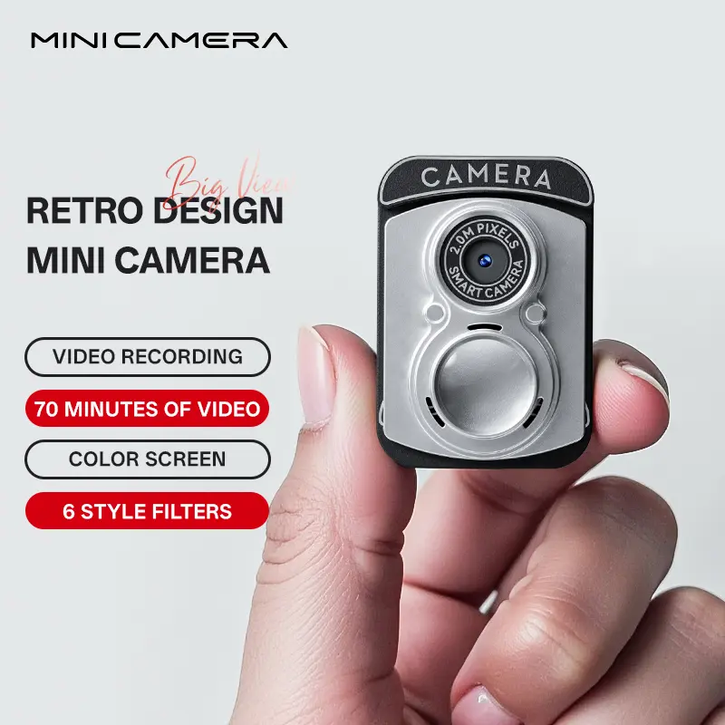 Vintage Mini Digital Camera HD Pixel Keychain, Ccd Campus Digital Camera with 8GB Memory Card, Perfect Gift for Friends and Classmates, Portable Camera, Pocket Camera, Shoot Cameras