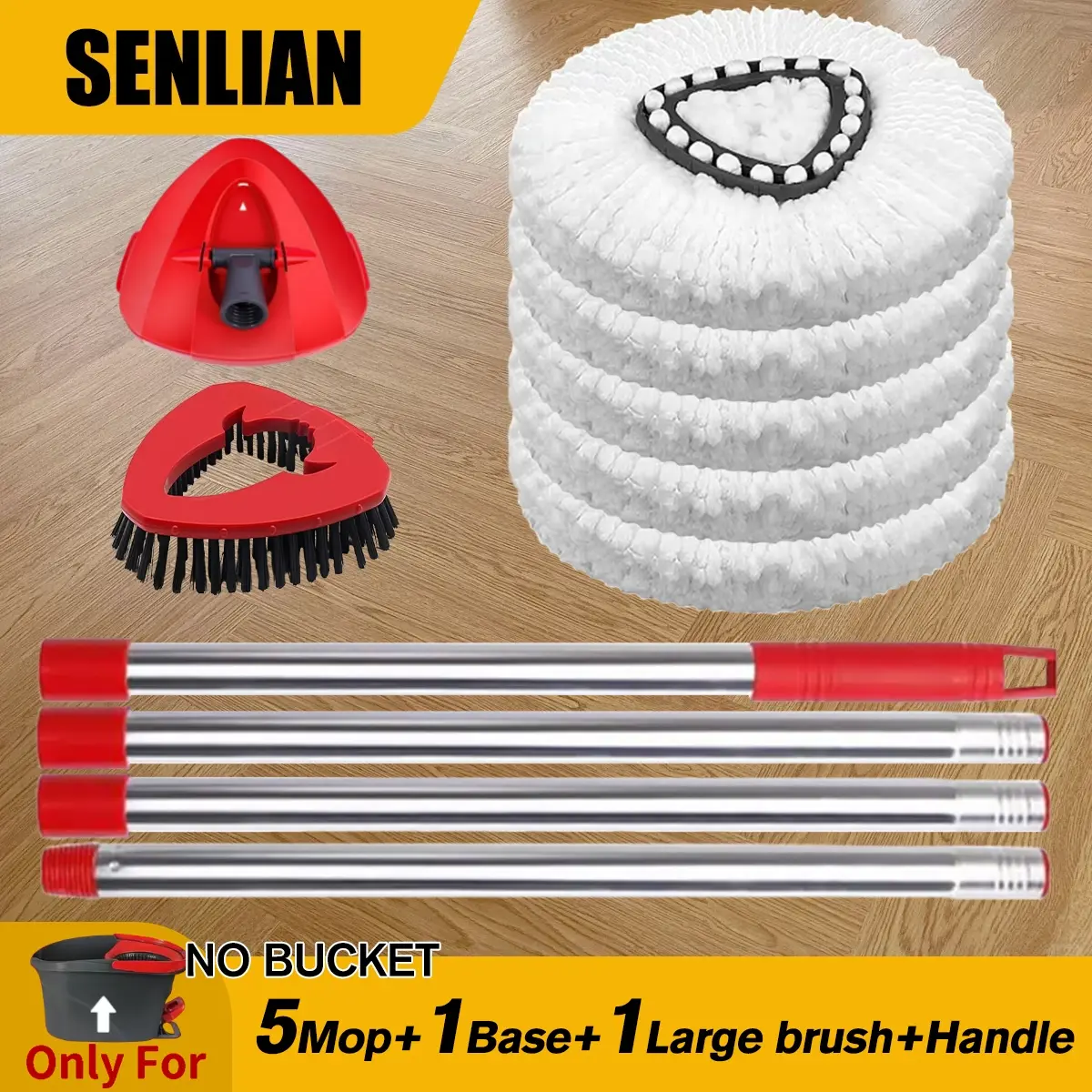 5Mop+1Brush+1Base+1 Set of handles