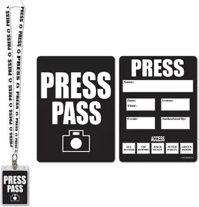 Beistle Press Party Pass, 25-Inch, Black/White