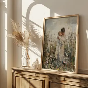 Mother Portrait Canvas Art, Watercolor Floral Design, Mother's Day Wall Art, Unframed Artistic Modern Decor, Perfect for Room, Restaurant, Hotel, Office Corridor