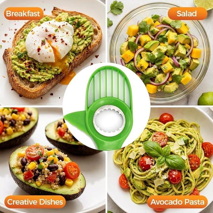 3-in-1 Avocado Tool Split Pit Slice Mess-Free Prep Kitchen Use