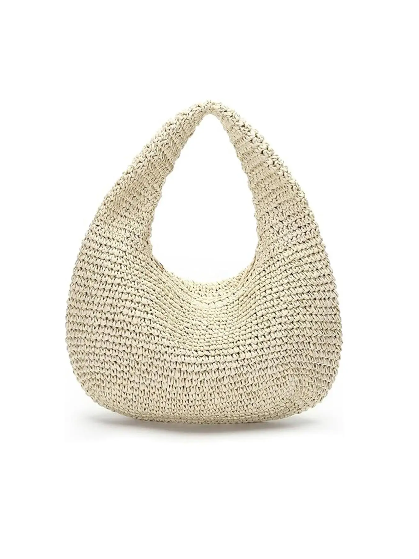 Women's Fashionable Straw Handbag, Casual Versatile Zipper Hobo Bag for Daily Used, Trendy All-match Bag for Commuters and Students