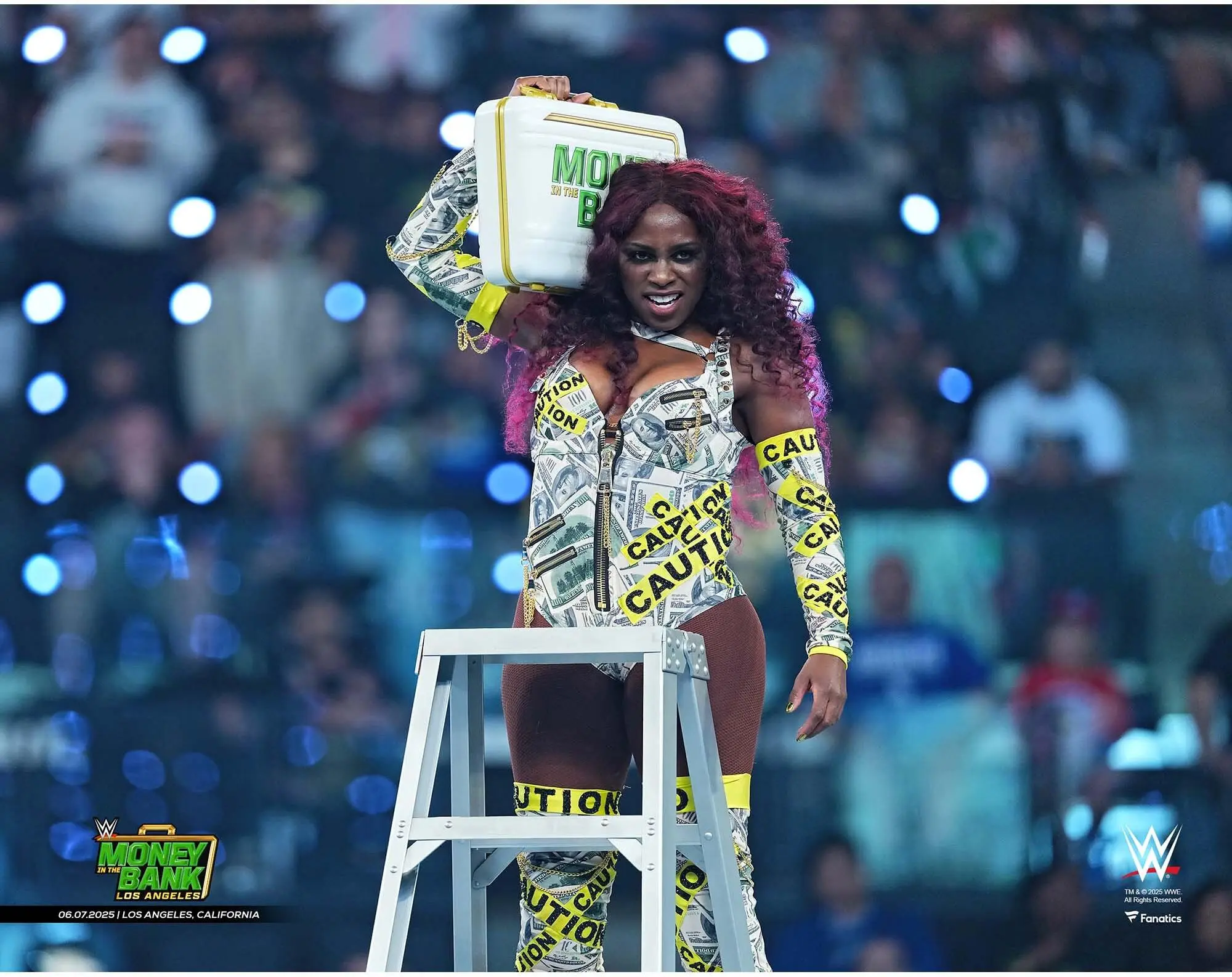 Naomi WWE Unsigned 2025 Women's Money in the Bank Celebration Photograph - Wrestling Memorabilia