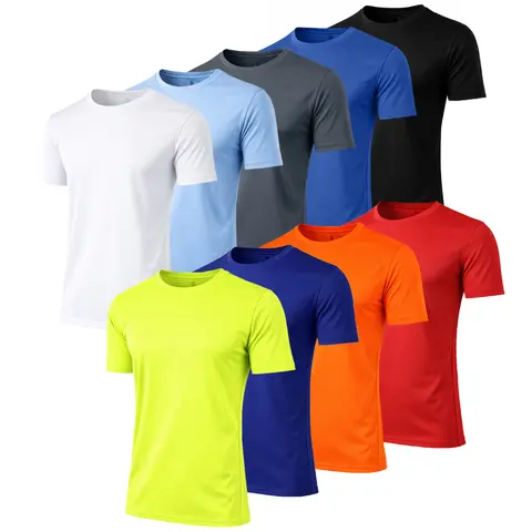5-Pack Men's Moisture Wicking Active Performance Crew Neck Dry Fit Short Sleeve - Long Sleeve and Muscle Tee T-Shirts Menswear Set Outdoor Top