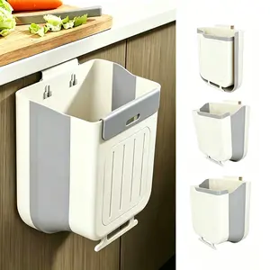 Foldable Kitchen wall mounted Trash Can – 1 Count Hanging Garbage Storage Bucket, Kitchen Bin, Space-saving Kitchen Accessory for Home, Kitchen Waste Management, Kitchen, Bathroom, RV, and Camping Use,Kitchen Accessories Trashcan.#SummerVibes