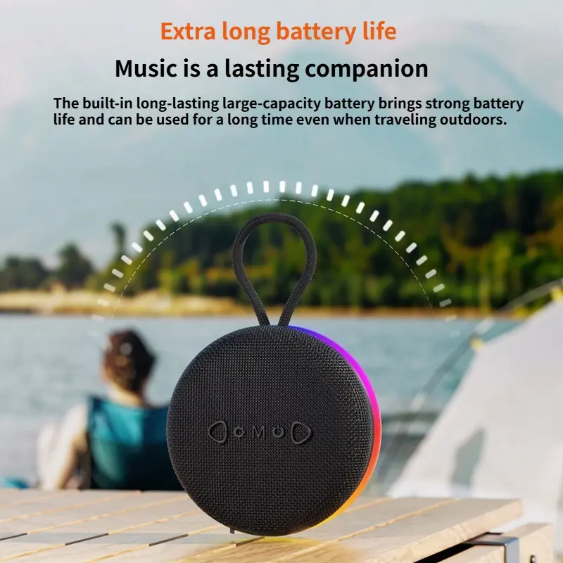 Portable Bluetooth Speaker with RGB Lighting and Handle, Magnetic Snap-On Charging, Wireless Music Player, USB Rechargeable, for Indoor and Outdoor Entertainment
