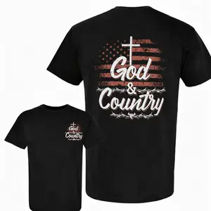 God & Country Shirt, Christian Patriotic T-Shirt, American Flag Cross Tee, Faith Country Graphic Shirt, USA Christian Unisex Tee, Religious Gift