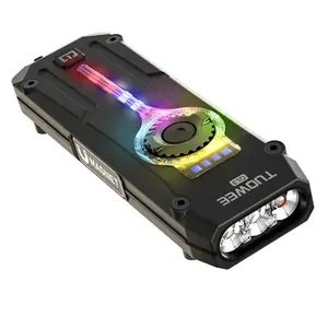 Rechargeable Edc Flat Pro Flashlight with Laser, UV & LED Combo, Magnetic Base, Portable Pocket Light for Outdoors Emergency, Led Flashlights