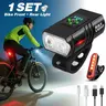 XTAUTO DIBMS 2-Piece Ebike & Bicycle Accessories Front+Rear Set - Battery-Powered USB-Rechargeable LED Lights, IPX5 Waterproof, 6 Light Modes, Easy Installation, Night Cycling Reflectors, Bicycle Accessories Set