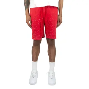 REBEL MINDS WASHED GALAXY RHINESTONE SHORTS
