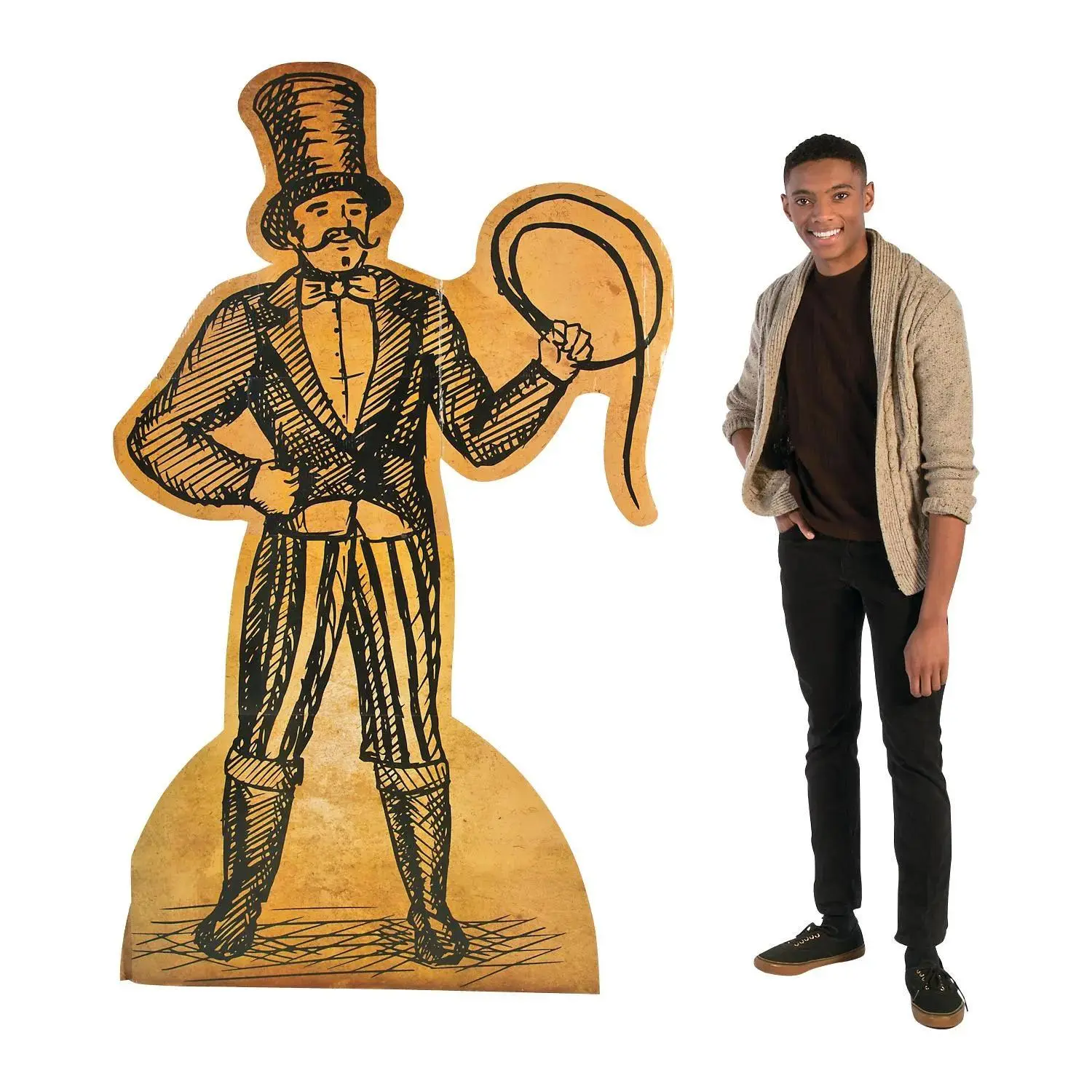 Vintage Circus Performer Life-Size Cardboard Cutout Stand-Up, 79.5in Party Decoration, Photo Op Prop for Birthday Party Setup
