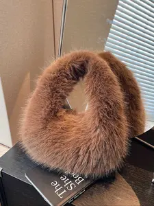 Autumn Winter New Furry Bag, Versatile Simple Plush, Fluffy Handbag, Daily Shopping Party Shoulder Bag, Crossbody Underarm Bag for Women