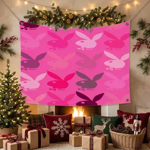 P-playboy BRAND Flags Multi Size Atmosphere Flag, Cheerleading Hand Pulled Banner, Portable Outdoor Event Flag & Wall Decor for Sports, Parties, Home and Room Decoration