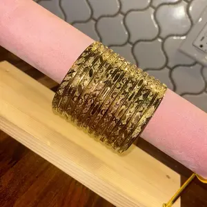 22k Real Gold Plated Bangle Sweat & Water Resistant Nickel Free Hypoallergenic Ultra Long Lasting Jewelry
