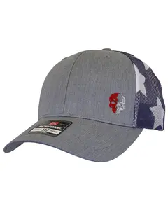 LIMITED EDITION JUNE! Richardson "Clean" Skull Patriotic Mesh Trucker