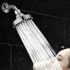 Universal Shower Head, Thickened Abs Material, 4-Inch Rain Shower Head, High Flow Square Design, Pressurized Single Outlet, Wall-Mounted