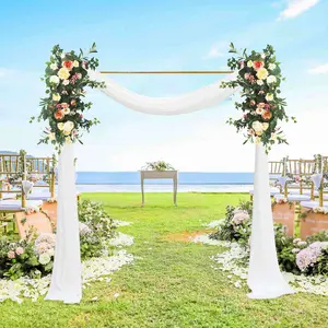 9.8x9.8 ft Wedding Arch Stand with Square Base, Heavy Duty Gold Metal Backdrop Frame, 22 lbs Load Capacity DIY for Flowers Balloons Tulle, for Ceremony Party Indoor Outdoor Garden Living Room Coffee Shop Decoration