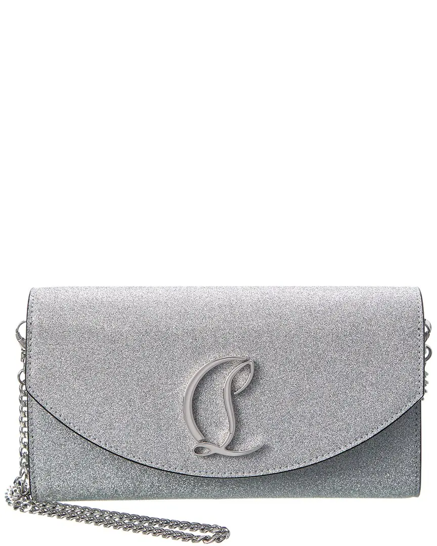 Christian Louboutin Loubi54 Glitter Leather Wallet On Chain