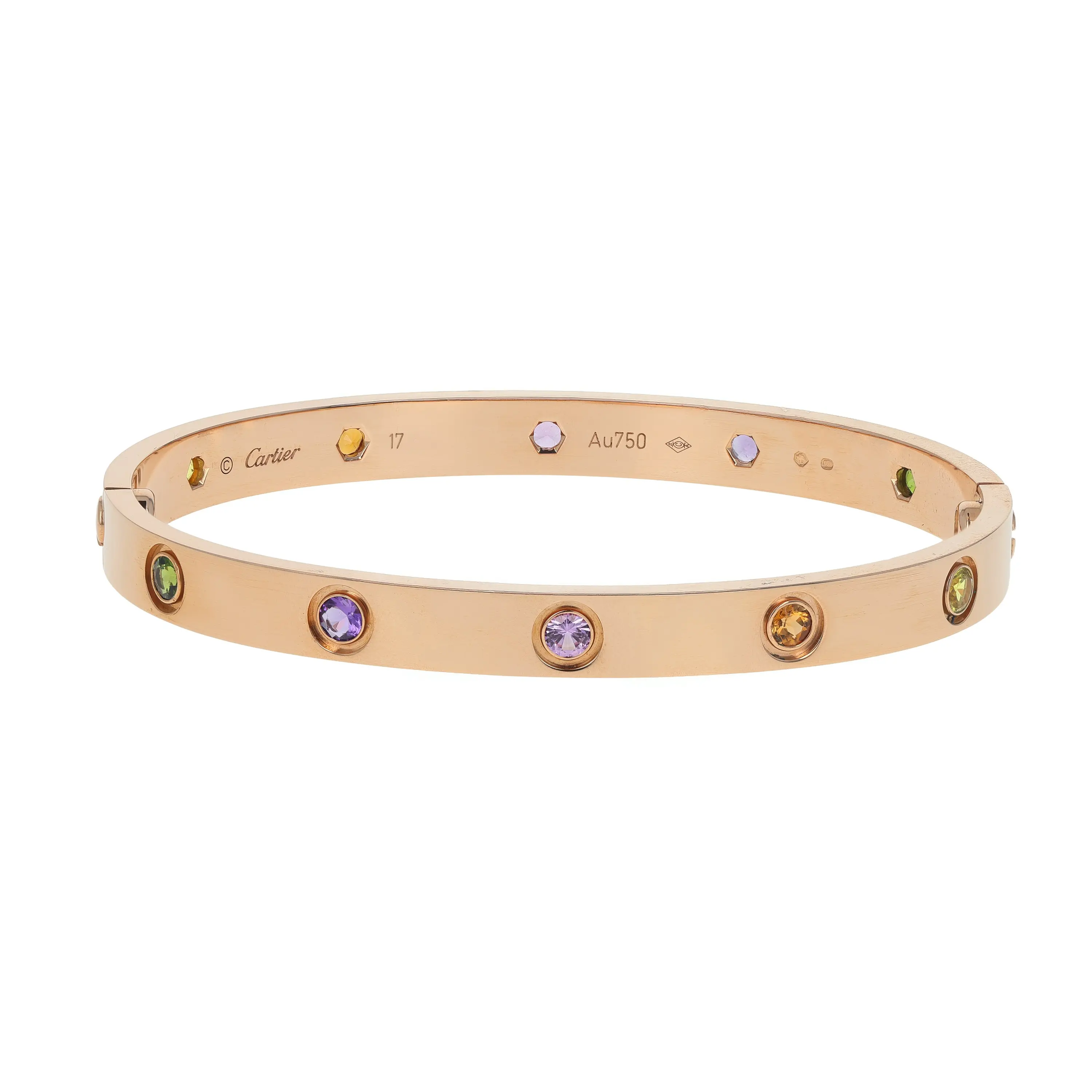 Pre-owned Cartier Love Bangle Bracelet Size 17