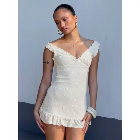 Feeling Alive Tie Back Mini Dress White