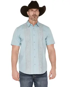 Moonshine Spirit Men's Spirit&Reg; Gaucho Embroidered Short Sleeve Snap - Mssp26w1-Ltbl