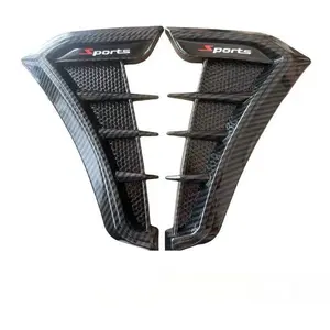 Car Decorations, Universal 2pcs Fender Decorative Sticker, Side Vent Cover,1 Pair Rubber Car Front Fender Vent Cover Trim Decoration Sticker, Universal for Most Cars Baffles/Guard Strips/Friction Strips.