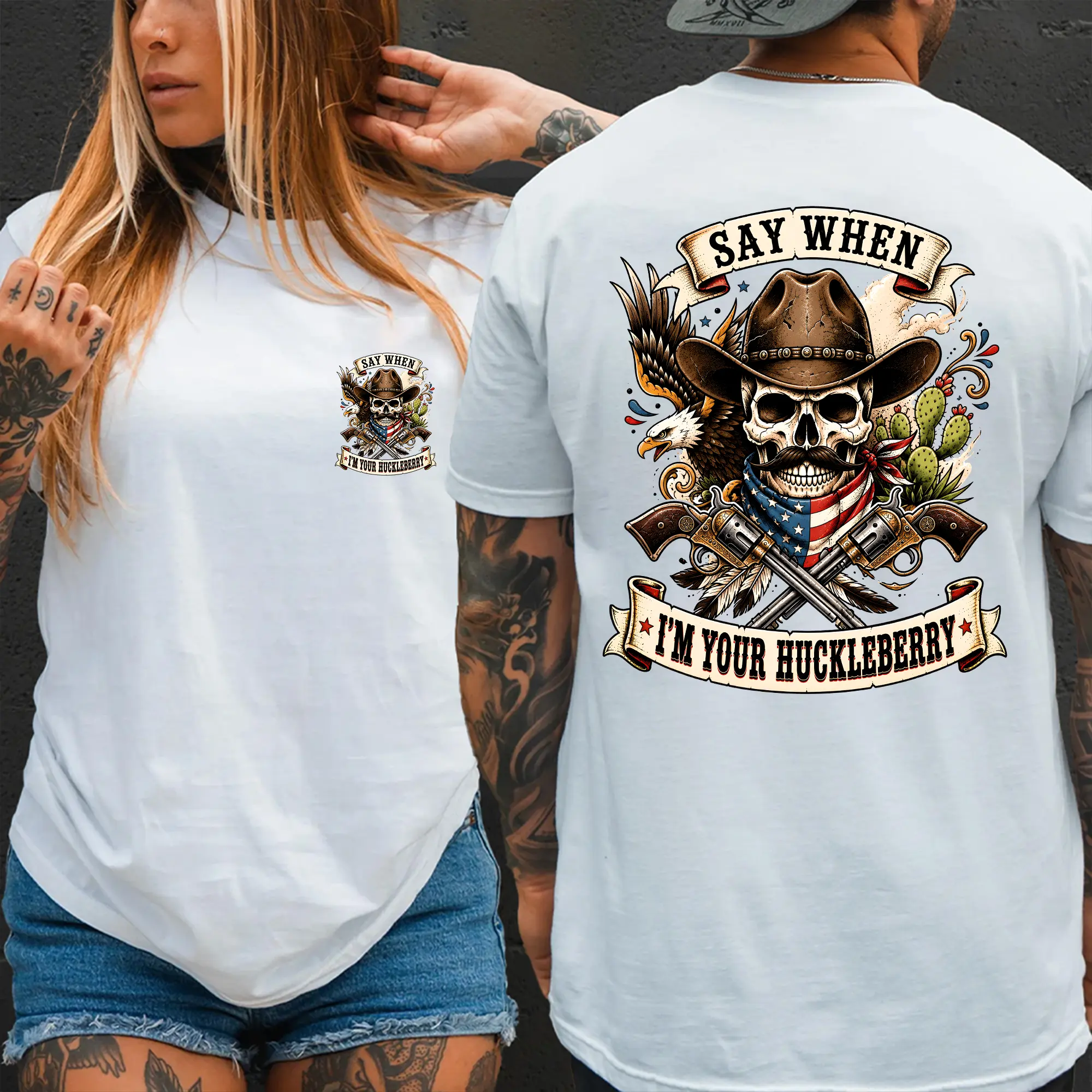 Doc Holliday V3 Tombstone I'm Your Huckleberry - Distressed Cowboy Gunfighter T-Shirt, Western Movie Quote Graphic
