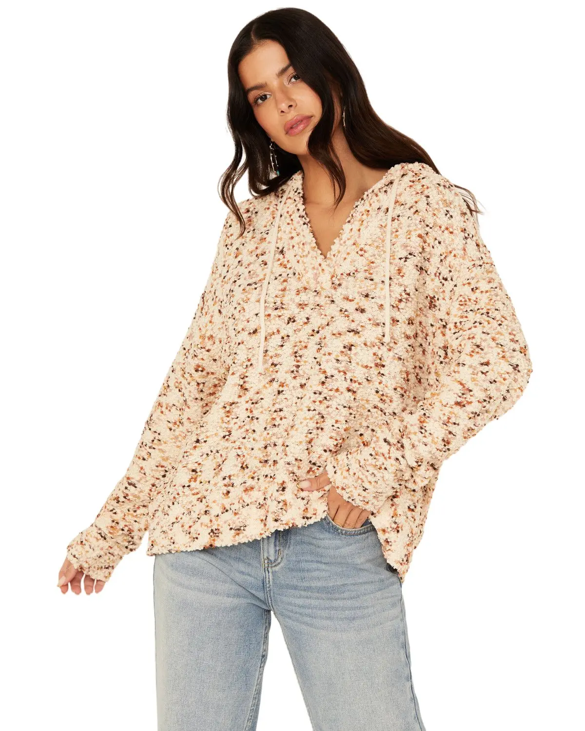 Cleo + Wolf Women's Women'S Popcorn Yarn Hoodie - Clho24sw50-Oat