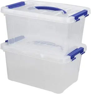 Jekiyo 6 Quart Clear Plastic Storage Bins with Lids - Set of 2 Durable Latching Totes for Organizing Home, Office, and Garage - Stackable, Versatile Storage Solution
