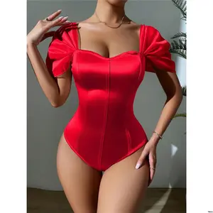 Holiday New For Sweetheart Allurite Neckline Satin Bodysuit Year Party Clothes