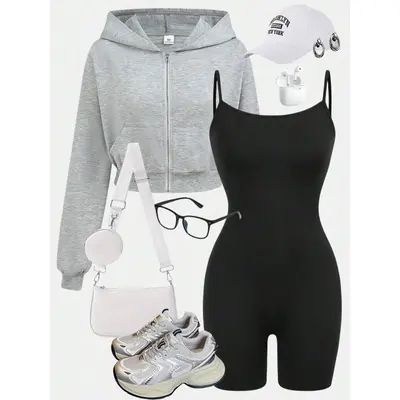 Grey Hoodie Outfits Girls TikTok Shop