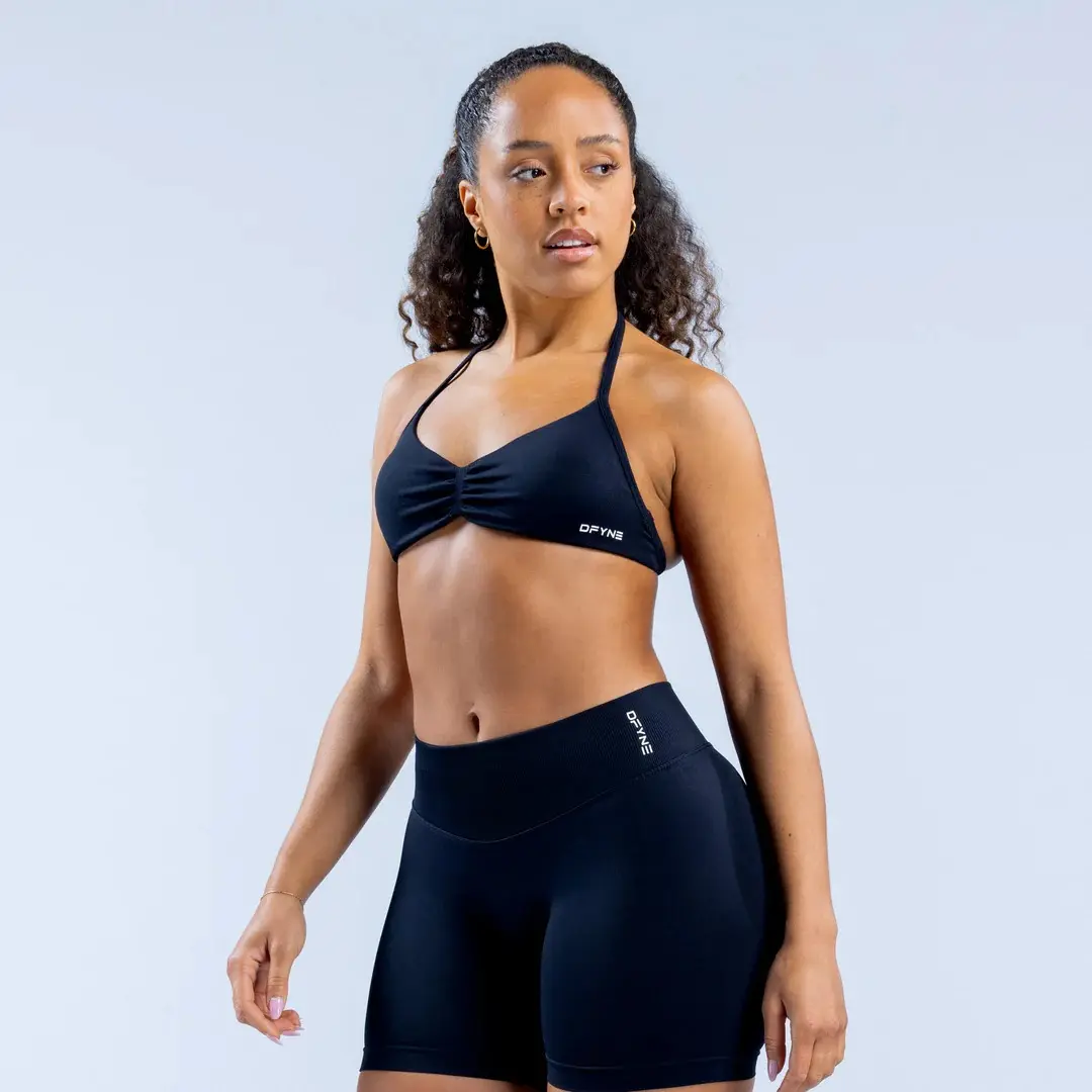 (Free shipping)Dfyne Impact Strappy Bra - Strappy Design for Women's Wear, High Stretch Twill Knit Underbust, Removable Pads, Firm Fit, Gym Wear