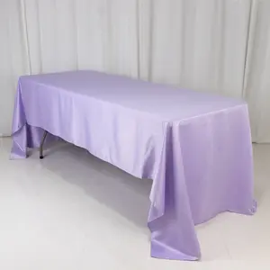 Lamour Satin Rectangle Tablecloth 60"x126" Lavender Lilac - Fade & Wrinkle-Resistant Table Cover