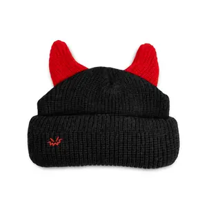 Horned beanie satin lined