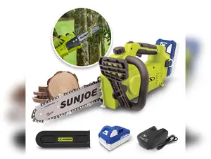 Sun Joe 24V-10CS 24-Volt* IONMAX Cordless Chain Saw Kit | 10-inch | W/ 4.0-Ah Battery + Charger