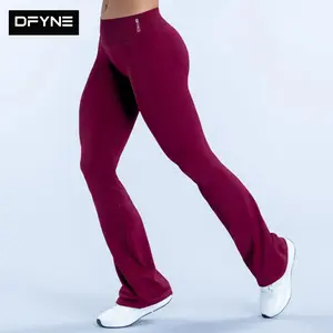 DFYNE Impact Flares Sweatpants – Women’s Gym Workout Yoga Pants, Seamless Straight Leg Flare with Glute Contour & Sculpting Fit