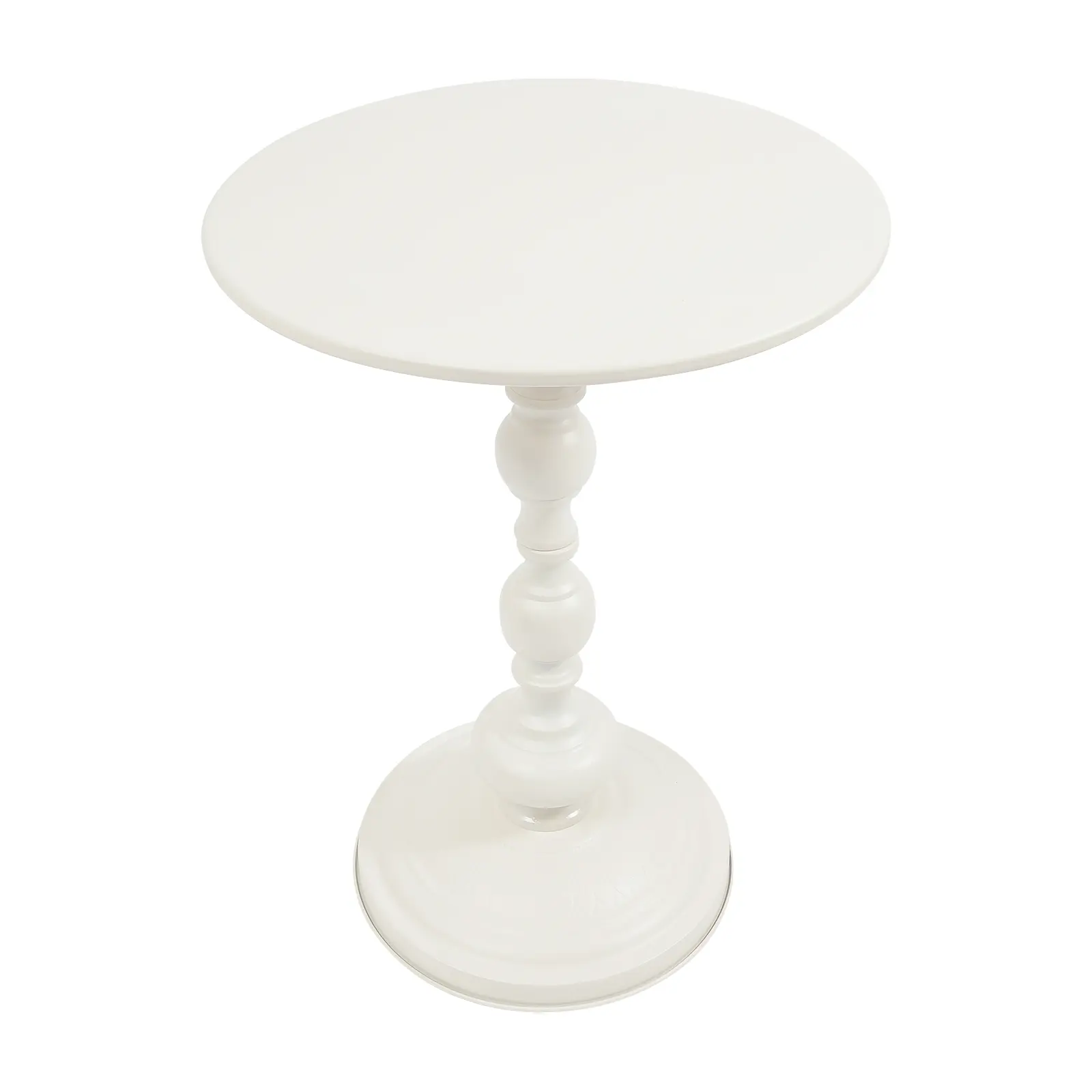 1 piece retro white round floor-standing side table, carbon steel with high-temperature baking finish, rustproof and impact-resistant, 5×8 kg tabletop with heavy load capacity, simple self-assembly, multifunctional storage side table for home living room