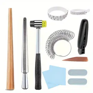 Ring Mandrel Set, Ring Sizer Measuring Tool, Jewelry Measuring Making Tool, Jewelry Making Accessories for Home & Office, Adjusters