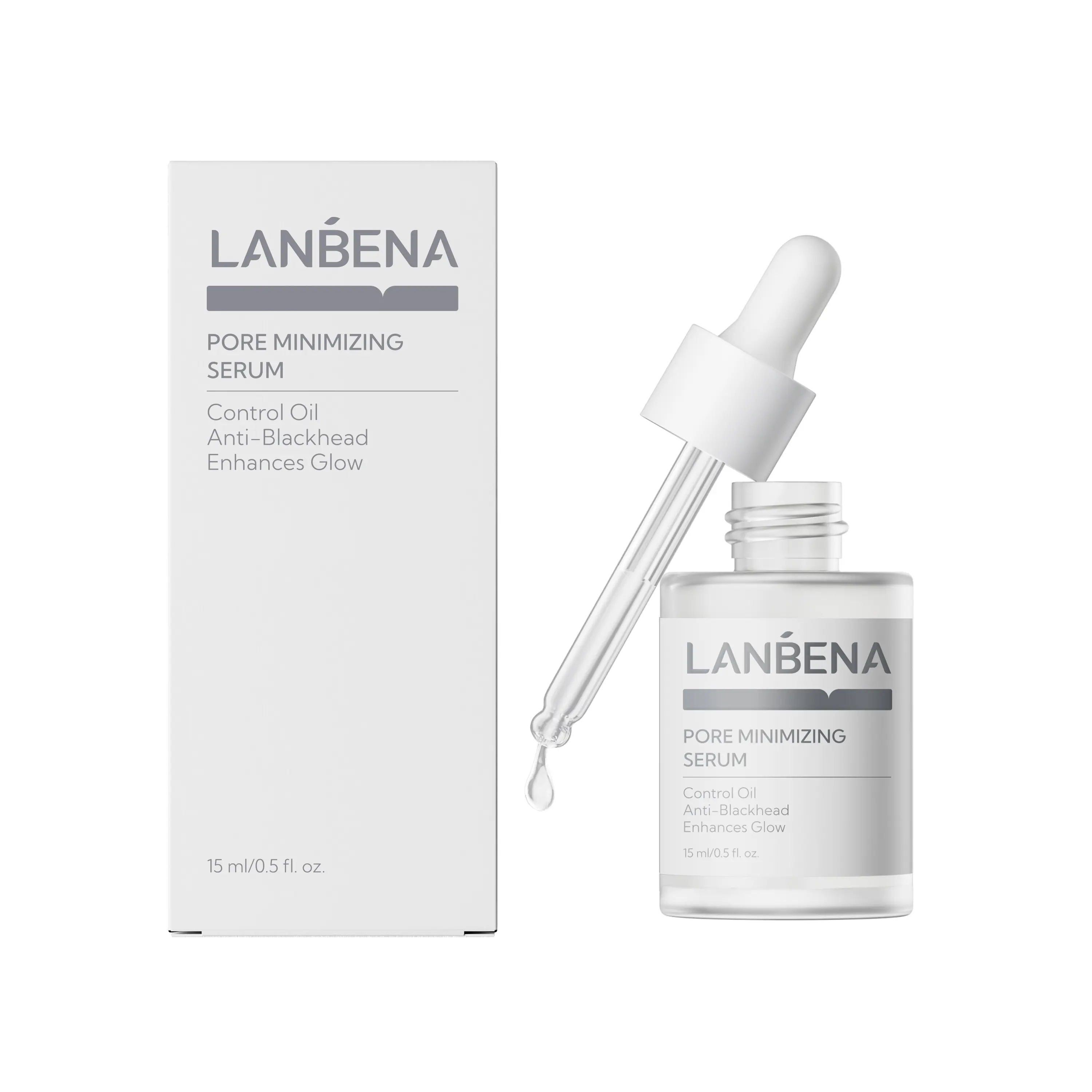 LANBENA Pore Control Gel Serum - Plant-Based Firming, Moisturizing Skincare with Bellis Flower Extract for Oily Skin, Barrier Repair, 15ml, 36 Months Shelf Life, Serums & Essences, Moisture