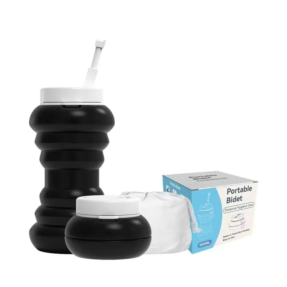 600ml Large Capacity Portable Bidet Spray Portable Collapsible Foldable Female Washer Irrigator Manual Operation Pulsed Flow