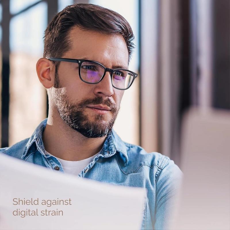 2 Pairs of Unisex Square Light Blue Computer Glasses - Anti-Blue Light Advanced Shading Glasses, And Anti- Retro Style led halloween mask