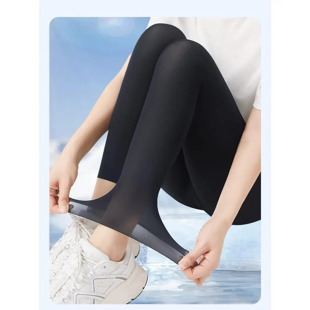 New(New)High Stretch Ultra Thin Cropped Leggings Breathable Moisture Wicking Fitness Tights for Women Girls Running Yoga Sports