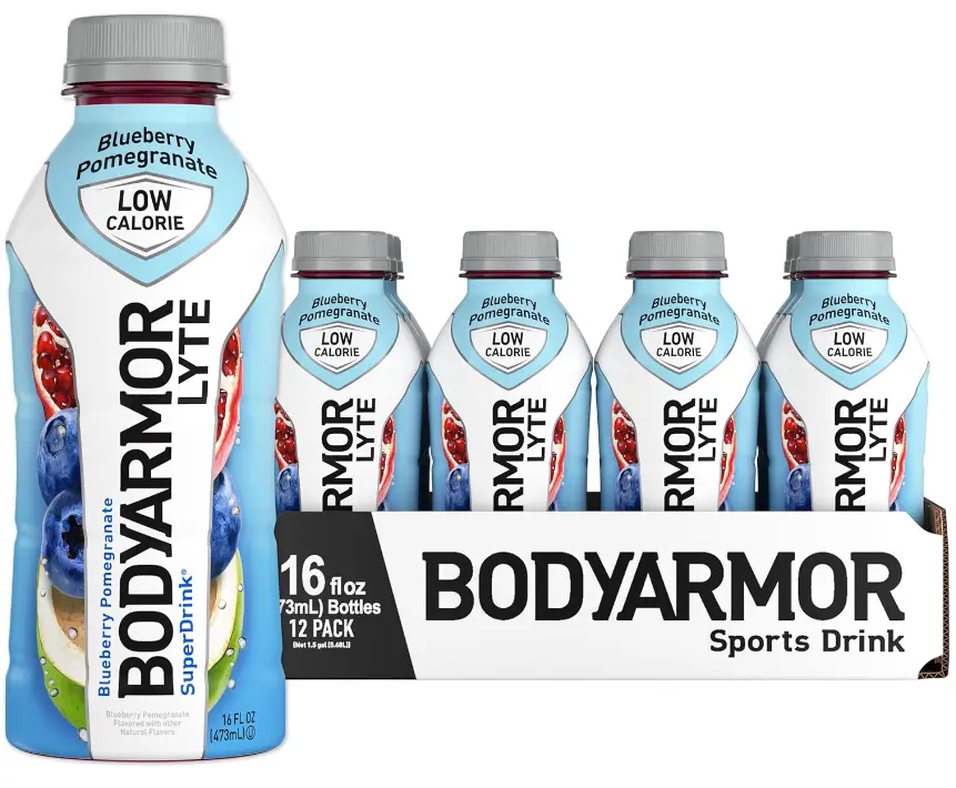 BODYARMOR LYTE Sports Drink, Low-Calorie Sports Beverage, Blueberry Pomegranate, Coconut Water, 16 Fl Oz (Pack of 12) - Energy